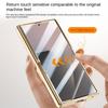 Гальванизированный чехол из гладкой кожи на пружинных петлях для Samsung Galaxy Z Fold 7, всесторонняя защита, задняя крышка из закаленного стекла