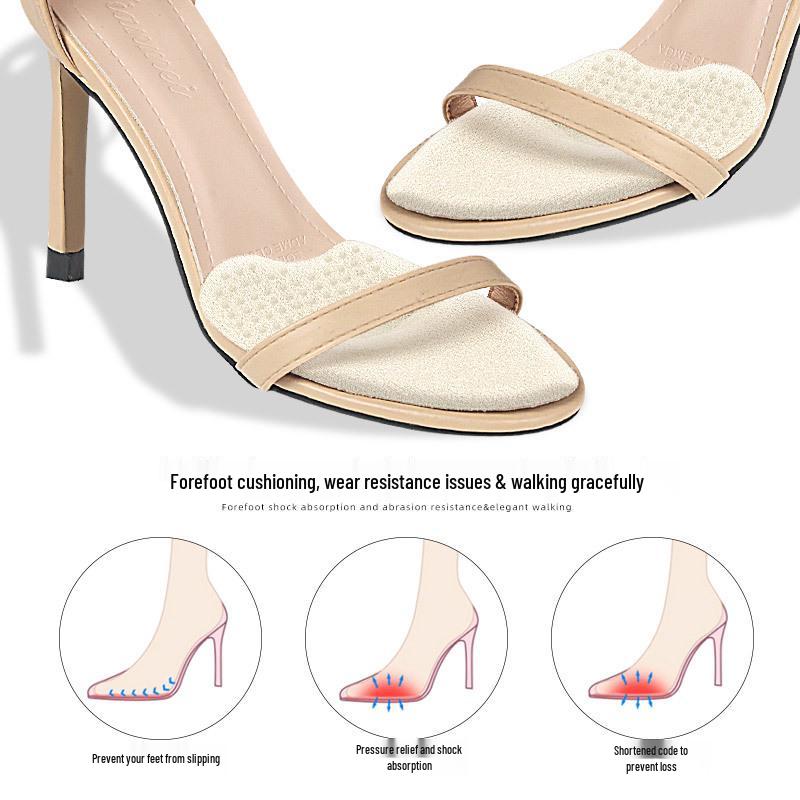 Невидимая гелевая подушечка для передней части стопы - Нескользящая, амортизирующая полустелька для высоких каблуков