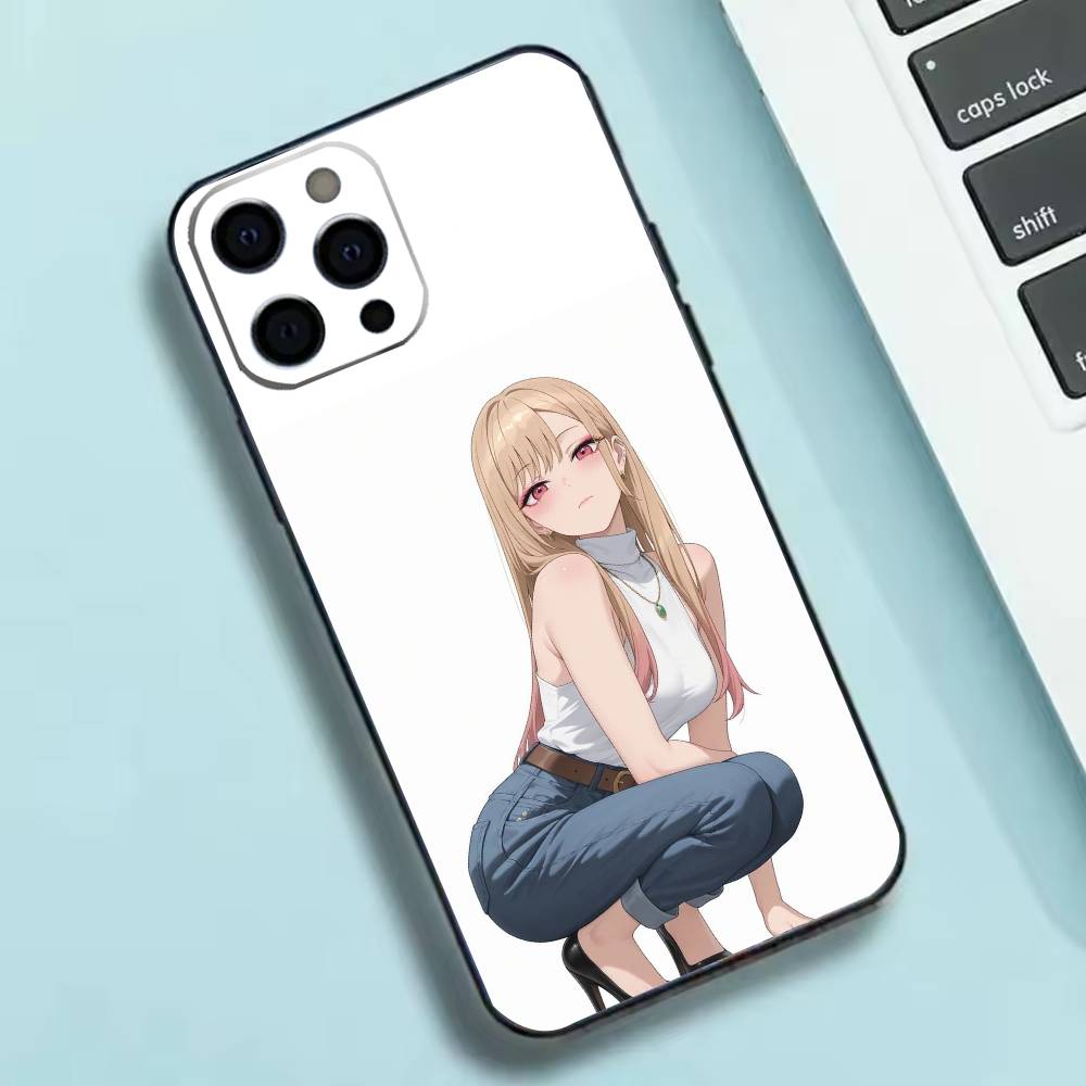 Чехол для телефона M-My Dress-Up Darling для iPhone 17,16,15,14,13,12,11 X XR Plus, Мягкий силиконовый черный чехол
