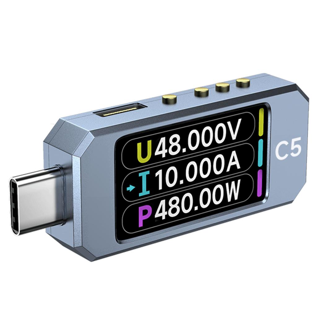 USB Power Meter PD 3.1 Type C цифровой мультиметр DC 48V 6A детектор напряжения и тока с цветным IPS дисплеем