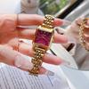 Женские часы из сплава стали в стиле легкой роскоши, Квадратные кварцевые часы для девушек-студенток