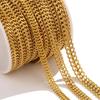Позолоченная 18-каратным золотом двойная плетёная плоская шлифованная цепь из нержавеющей стали в стиле хип-хоп - Различные размеры