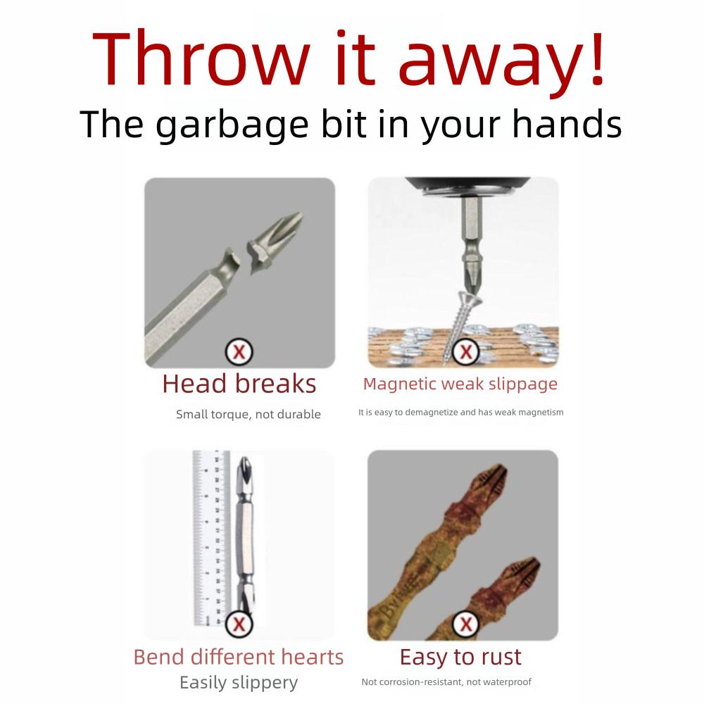 Цинк Цинковый сплав Сталь Магнитная ударная насадка PH2 Биты для отвертки Отвертка Ручной инструмент