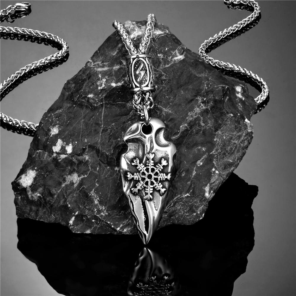 Копье из скандинавской мифологии, Gungnir, щит викингов, ожерелья, мужской амулет из нержавеющей стали для самообороны, руна Vegvisir, скандинавские украшения