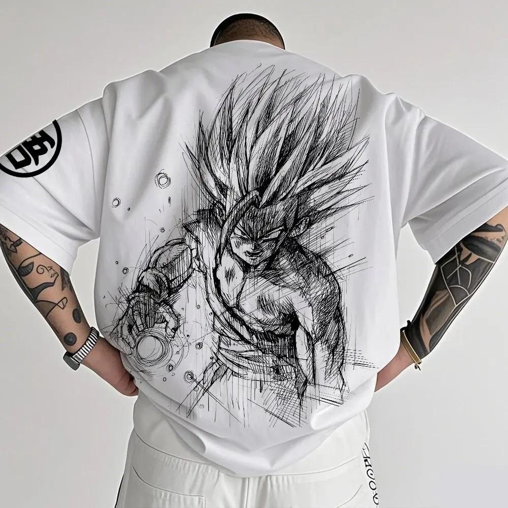 2026 Dragon Ball Япония Аниме Мужские и Женские Футболки С принтом Сон Гоку Хлопок Мальчики и Девочки Короткий рукав Хип-хоп Уличная одежда Оверсайз Футболка