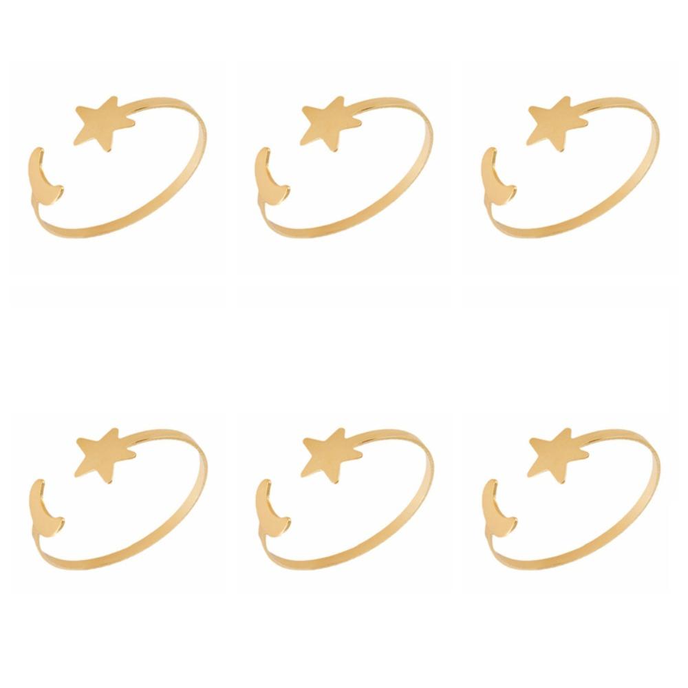 6PCS Modern Star Napkin Buckle Minimalist Serviette Ring Festival Party Napkin Buckle Table Setting