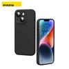 Pisen IPhone 14 Plus Case, Flexible Liquid Silicone Full Coverage Shockproof Ultra-Thin Protective Case, Straight Edge Protective Cover, Black