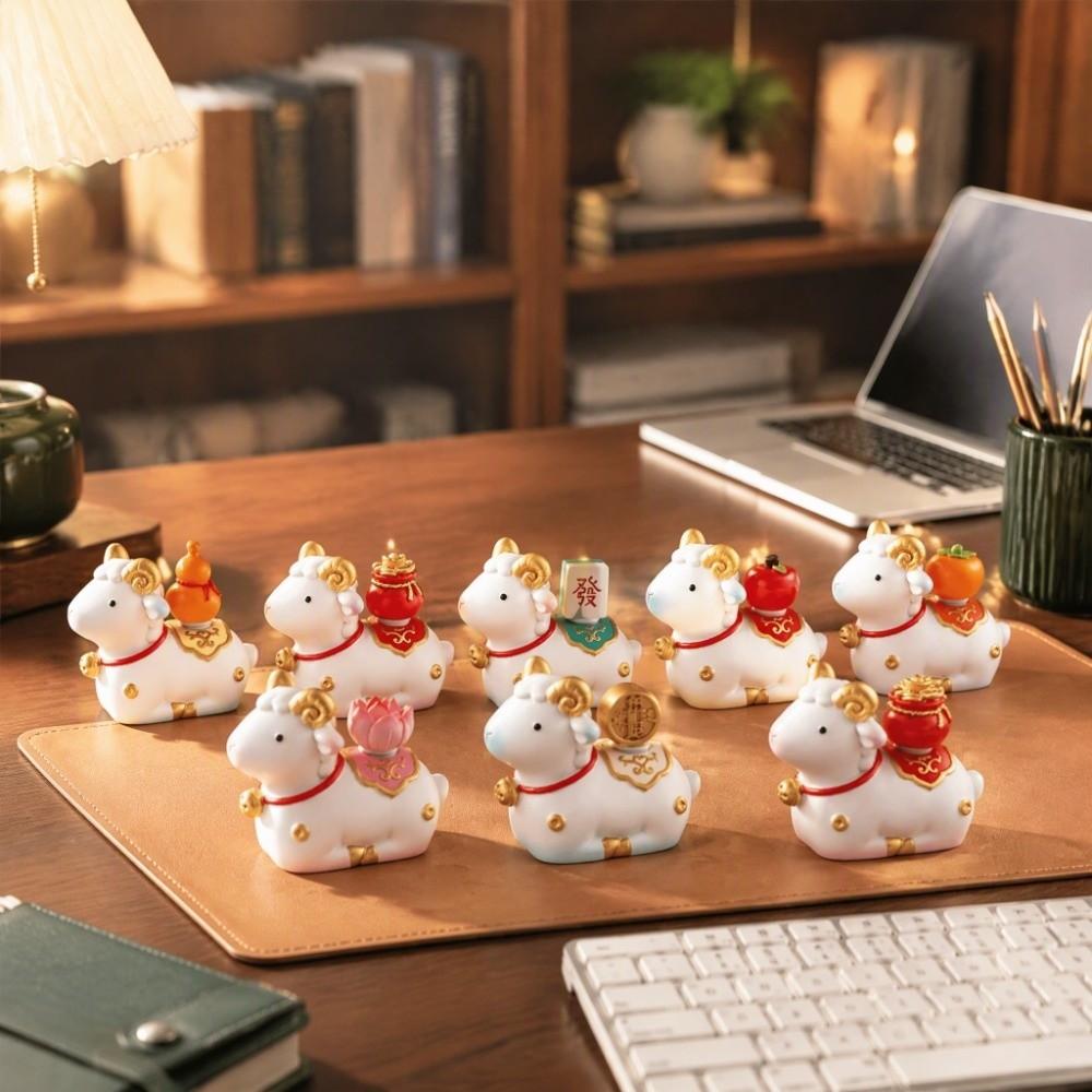 Lovely Zodiac Sheep Mascot Cute Creative Desk Ornament Party Favor Zodiac Sheep Figurine Tabletop