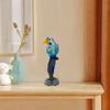 Bird Cute Figurine Parrot Statue Lover Gift Resin Tabletop Decor Ornament for Table Cabinets