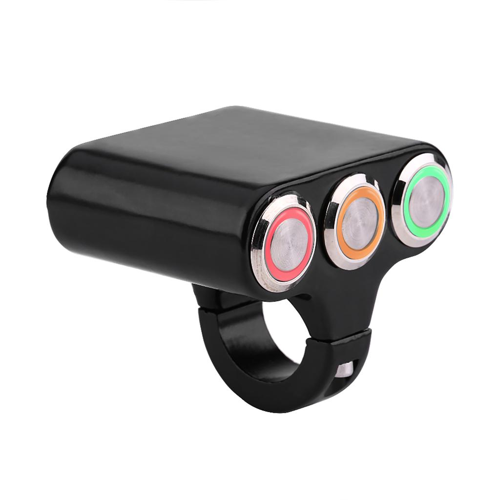 22 мм Переключатель на руль мотоцикла Фара Аварийка Тормоз Противотуманная фара ВКЛ ВЫКЛ со светодиодной подсветкой