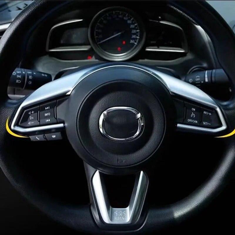 For Mazda CX-5 CX5 2017 2018 ABS Chrome Steering Wheel Decoration FramePanel Cover Trim Set of 1pcs Car Styling