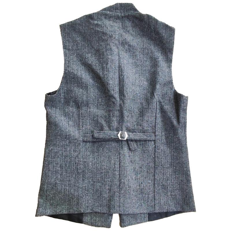 Мужской жилет в стиле Чжуншань с воротником-стойкой и рисунком «елочка»