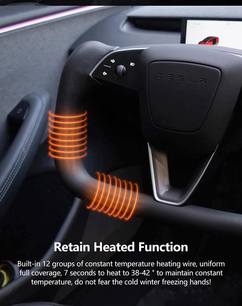 Handle For Tesla Model 3 Highland 2025 Yoke Steering Wheel Alcantara/Nappa Leather Car Racing Model 3 Highland 2024 2025