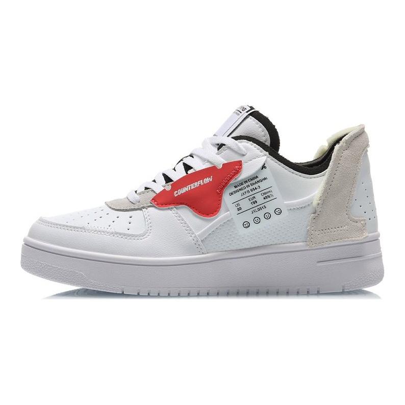 Li Ning CF декомпрессионные износостойкие нескользящие низкие кроссовки для скейтбординга женские белые красные AGCQ394-1