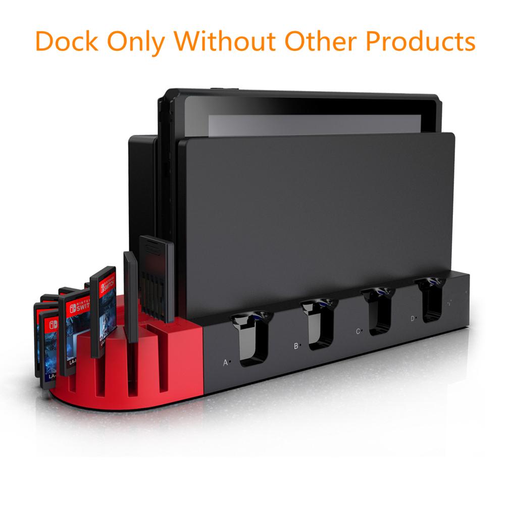 Игровая зарядная станция, док-станция для зарядки и подставка-держатель для карт для Switch