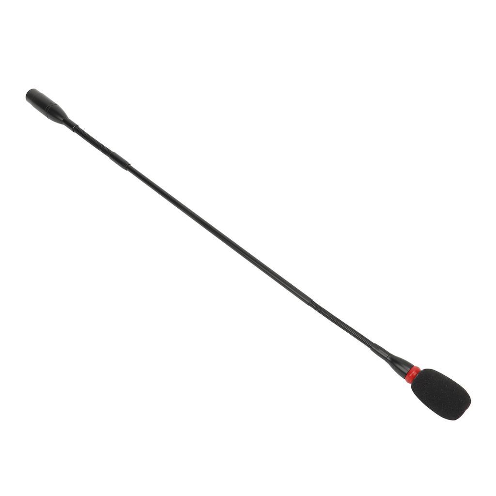 Gooseneck Microphone 23.2in Condenser 3 Pin Straight Plug Flexible with Indicator Windproof Cotton Aluminium Alloy