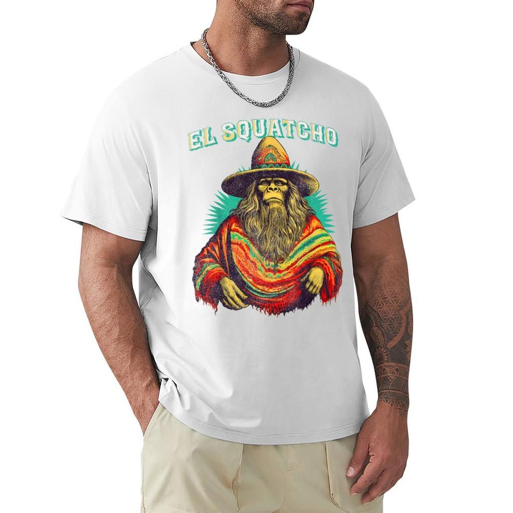 El Squatcho Poncho Western Bigfoot Funny Sasquatch Tshirt Trendy Pattern Tshirt For Unisex