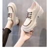 Women's Small Leather Shoes, Popular Thick Soles and Thick Heels, Fashionable and Versatile Single Shoes, Loafers