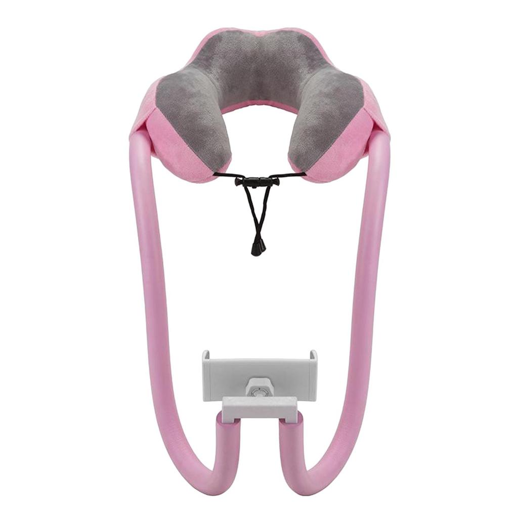 Мягкая подушка для шеи для сна в самолете, портативная подушка для поддержки головы и шеи в форме буквы U с держателем для телефона