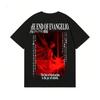 Хлопковая футболка с принтом Neon Genesis Evangelion, уличная одежда, мужская одежда, летняя футболка