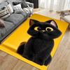 Cute Black Cat with Yellow Eyes suitable as a non-slip mat for the living room or bedroom sofa