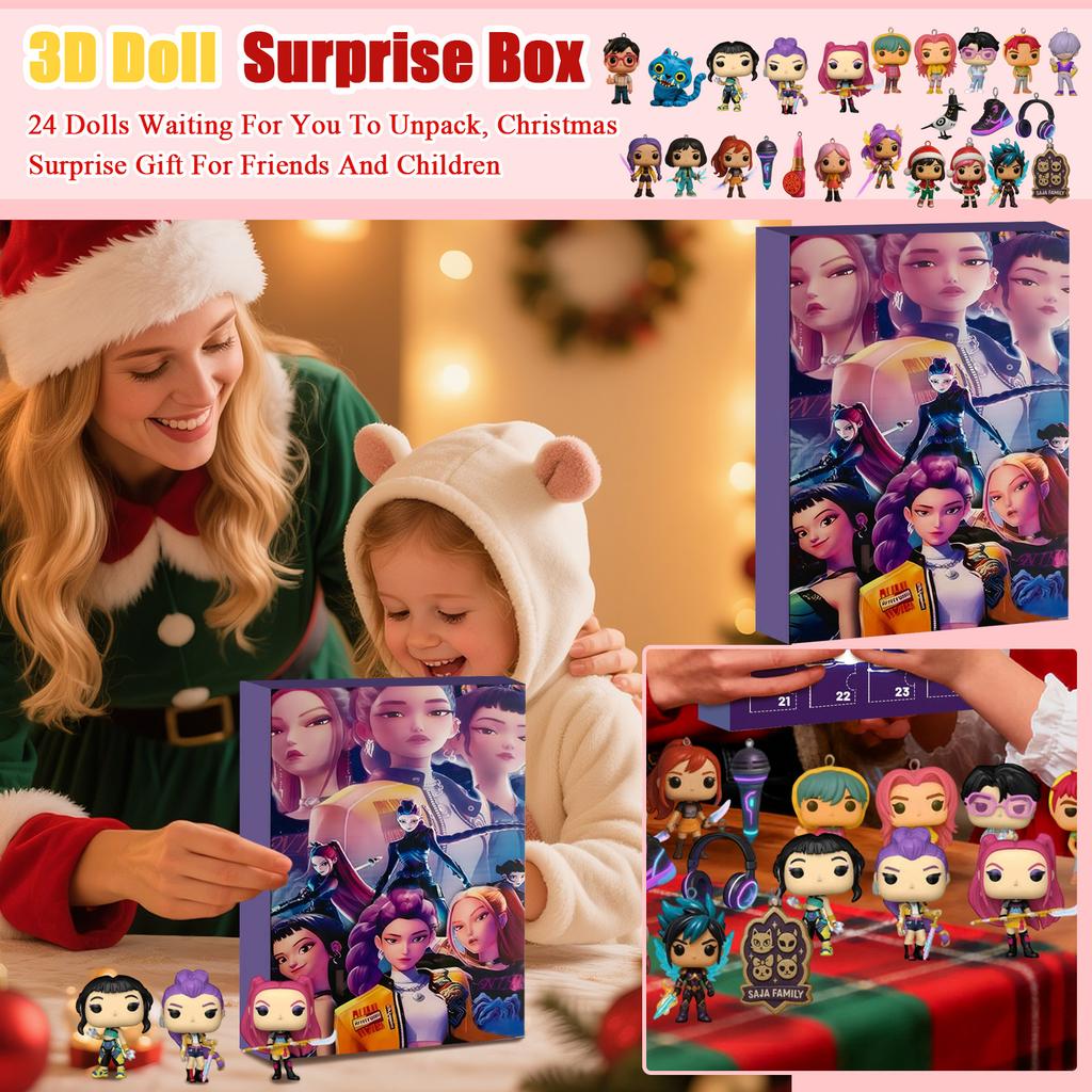3D Doll Surprise Box, 24 Dolls Waiting For You To Unpack, Christmas Surprise Gift For Friends And Children
