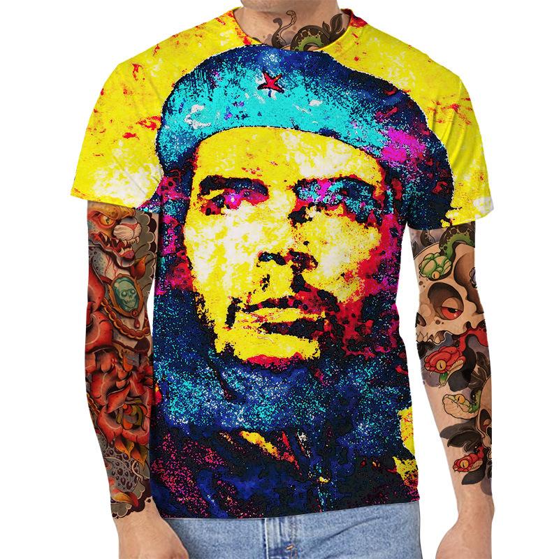 Summer Round Neck 3D Art Print Top Fashionable Casual Short Sleeved Men's T-shirts
