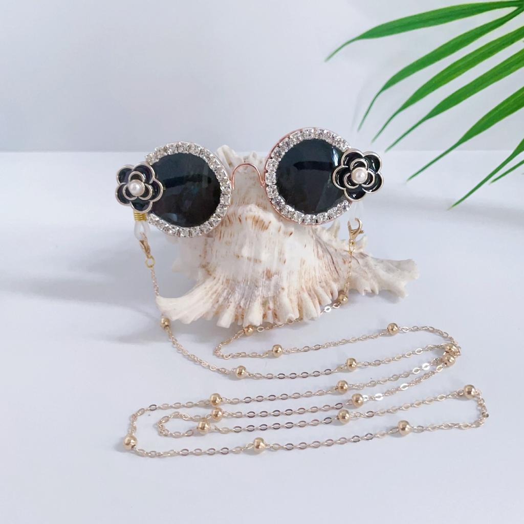 Pet Glasses Flower Diamond Chain Small Glasses Pet Headwear Cat Glasses Dog Sunglasses Pet Supplies Puppy Accessories
