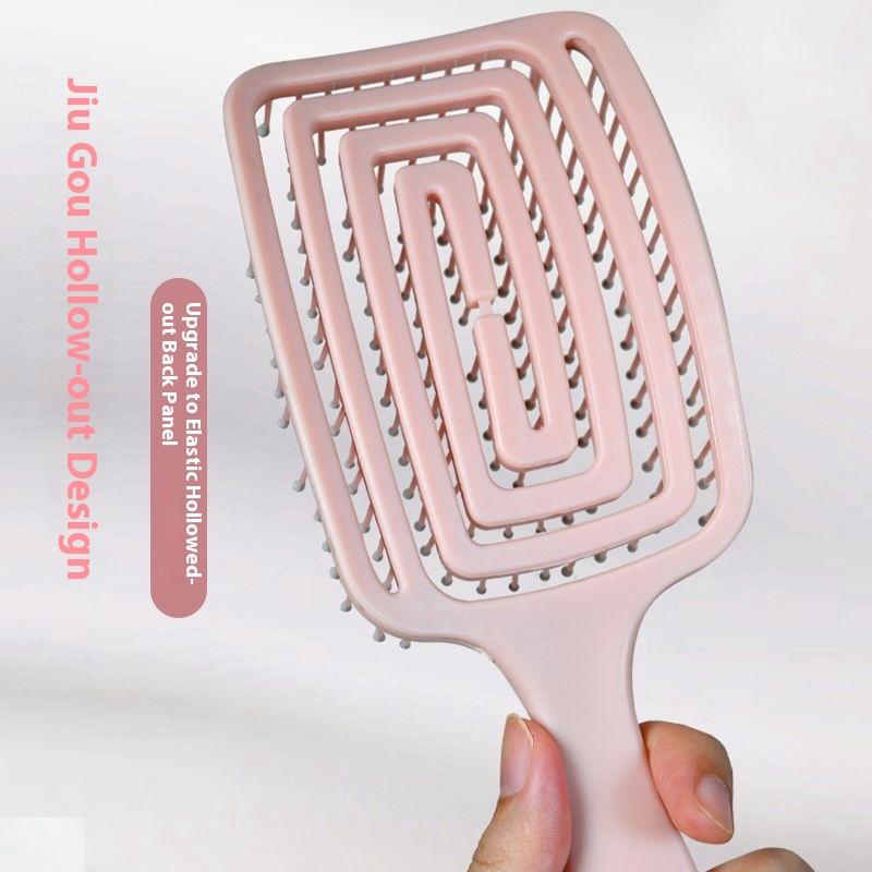 Объемная щетка для волос для высокого затылка и массажа кожи головы, изогнутая грабельная расческа для распутывания кудрявых волос, инструмент для очистки и укладки