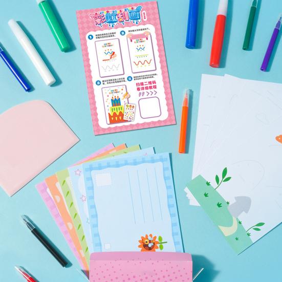 Детский набор для рисования ракелем, набор наклеек с красками и радугой, точечная живопись