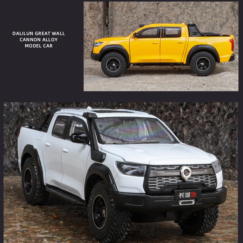 Simulation 1:24 Great Wall Motor POER Pickup Alloy Car Model With Sound Light Off Road Vehicle Toy Birthday Gift Collection