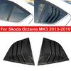 For Skoda Octavia MK3 2013- Car Rear Louver Window Side Shutter Cover Trim Sticker Vent Scoop ABS Carbon Fiber Accessories