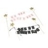 Girls DIY Bunting Happy Birthday Stars Gold Baking Decoration Cake Flags Party Supplies Cake Topper