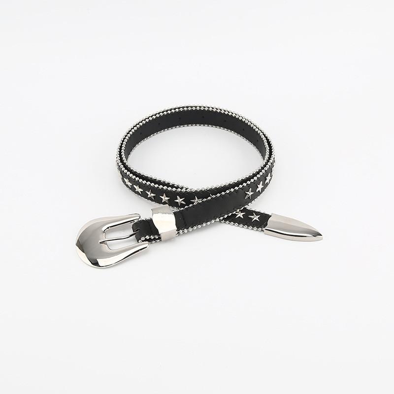 Trendy Womens Faux Leather Belt With Water Diamond Embellishments For Jeans And Lounge Wear