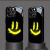 Graffiti Style Yellow Smiley Cover for iphone 17 case mobile phones Glass Phone Case for iPhone 17 16 15 14 13 12 11pm Pro Plus