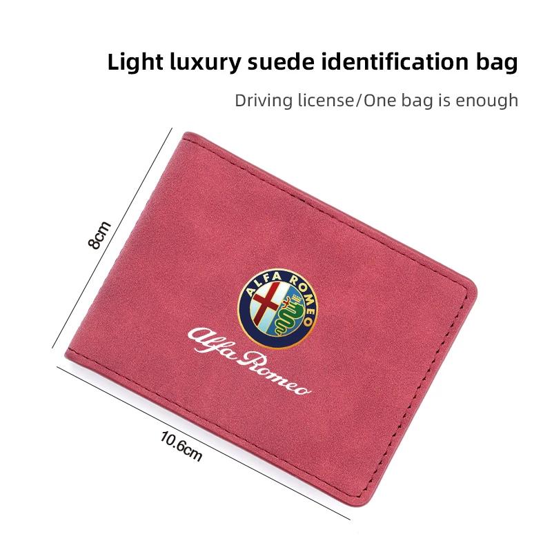 WAJDS1 Car Stickers For Alfa Romeo Car Driver's License Cover ID Credit Case Holder Driving Document Travel Pass Purse For Alfa Romeo 4