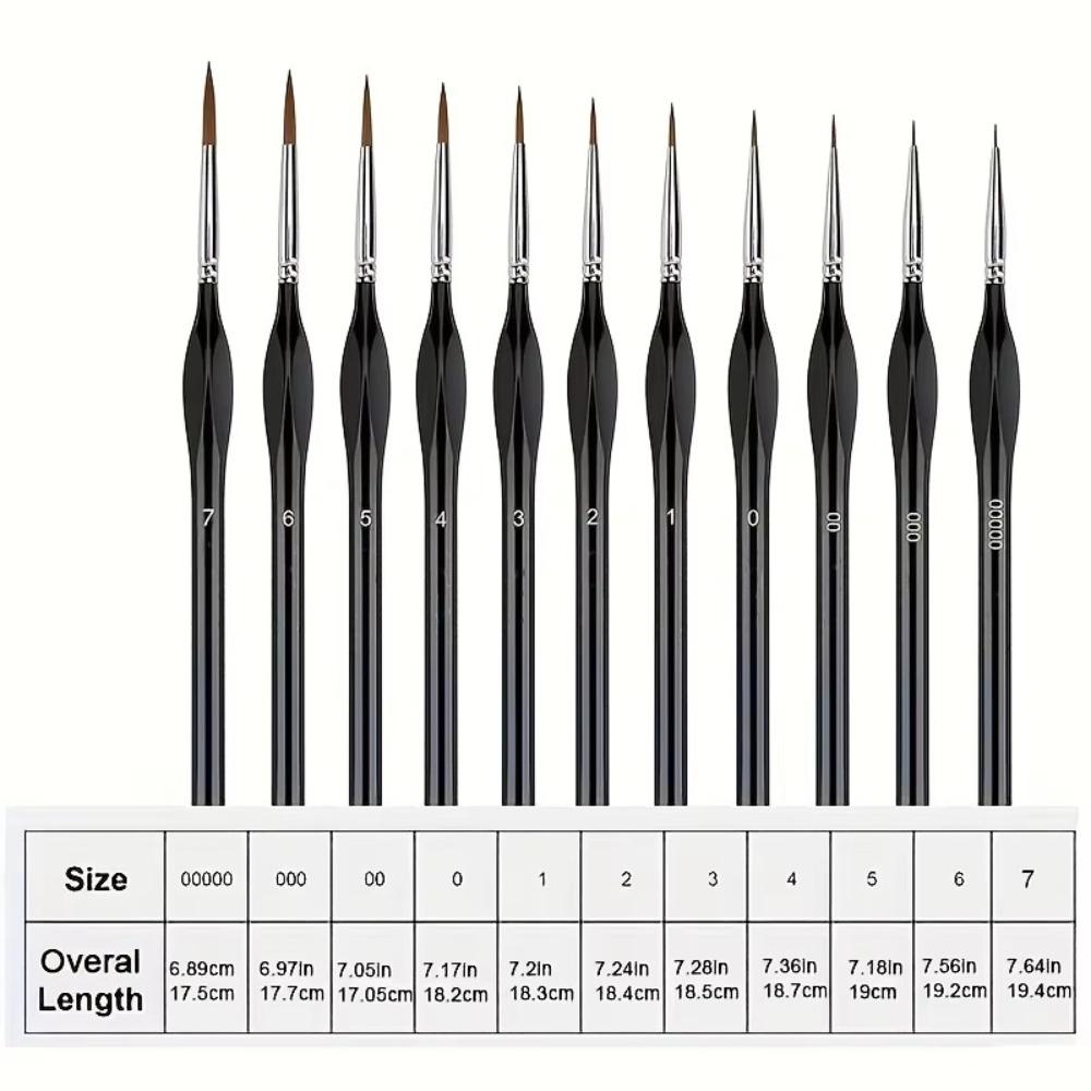 11/10pcs Miniature Brushes Precision Paint Brush Set for Fine Detail for 40K Watercolor Brush with Micro Tips Model & Art Paint