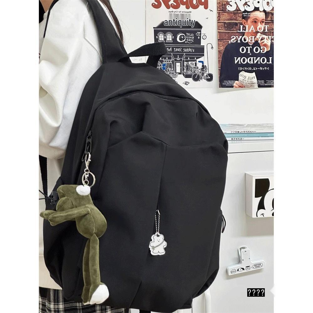 Черный рюкзак большой емкости для студентов - Унисекс, с двумя плечевыми ремнями, идеально подходит для колледжа и путешествий