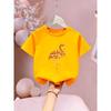 European sizes 'Love Flamingo' Valentine'S Day Happy Letter/Cartoon Print, Girls' Clothing Short Sleeve T-Shirt And Cool Breathable for Summer Wear