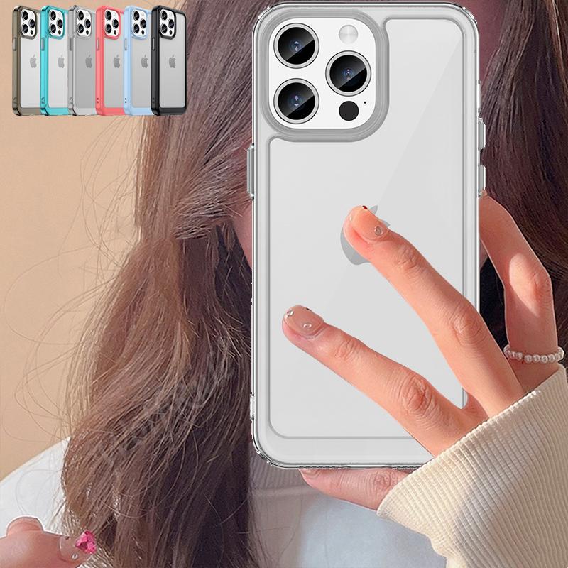 For iPhone 15 Pro Max Case Luxury Shockproof Clear Hard Cover for iPhone 13 12 14 15 Pro Max Plus 7 8 SE 2020 Transparent Cover
