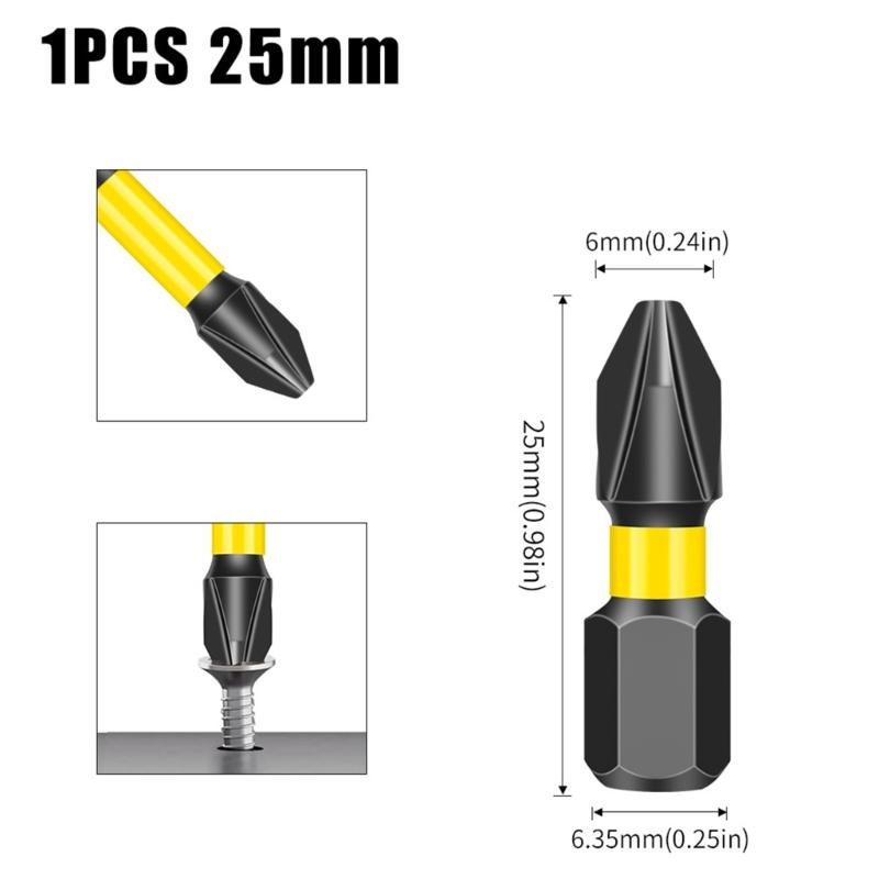 Магнитная крестовая бита Отверточная бита с шестигранным хвостовиком высокой твердости Сталь Нескользящая Насадка для отвертки Ручной инструмент