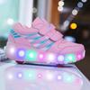 Детские съемные перезаряжаемые светящиеся кроссовки с двумя колесами, детские кроссовки для катания на роликовых коньках