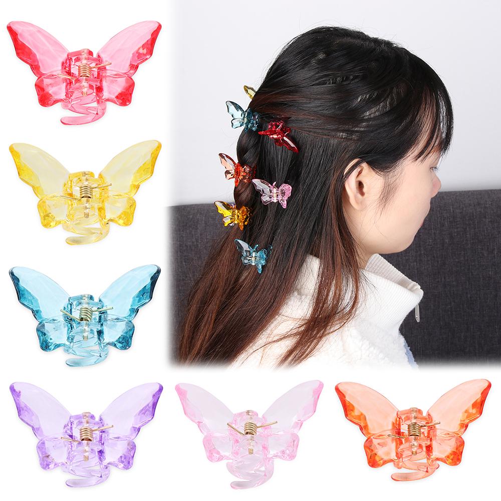 Головные уборы Прозрачный Кристалл Инструменты для укладки Акриловые Заколки для волос Бабочка Зажим для волос Крабы Заколки