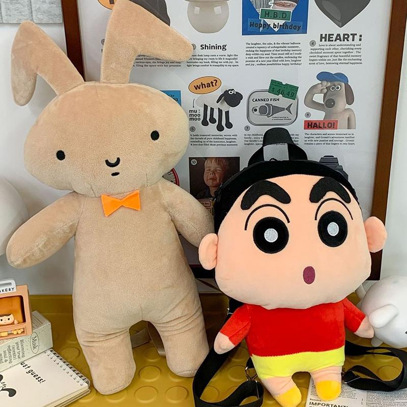 Аниме Рюкзак Кролик Шин-чан Милый Плюшевый Мультяшный Кролик Шин-чан Мягкие Игрушки Сумка Сопровождающие Куклы Украшение Спальни Подарок