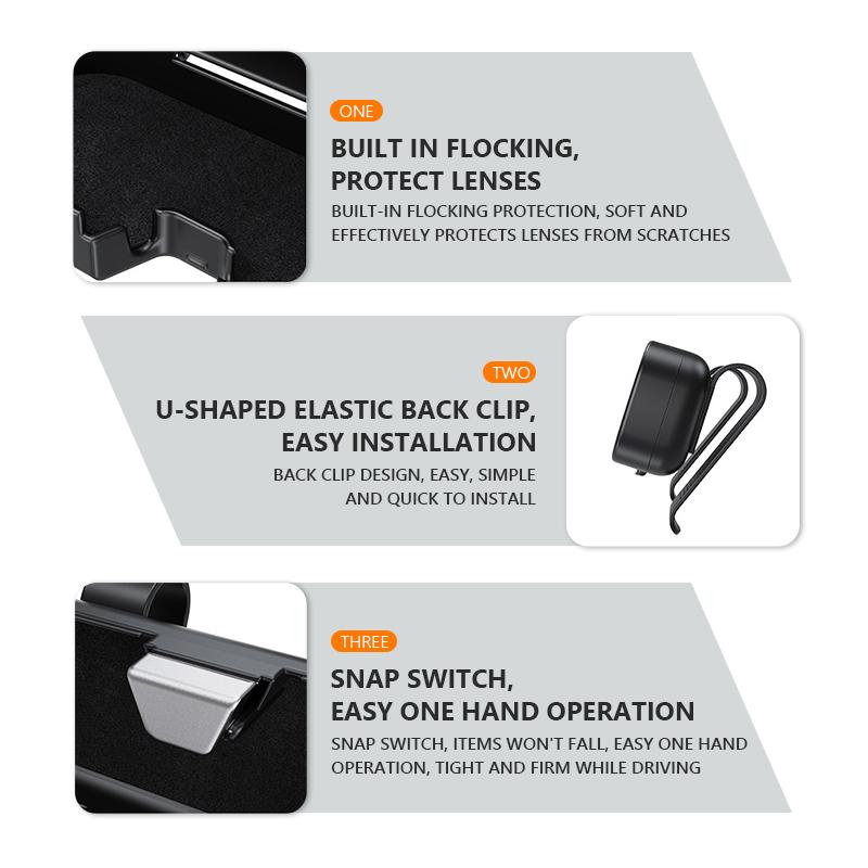 Car Sun Visor Sunglasses Holder Case Anti-Scratch Protective Box For BMW Performance M E87 E30 E46 E28 F35 G20 E93 F20 X3 X QH9