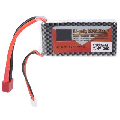 7.4V 1300mAh 30C Lipo аккумулятор с T-образным разъемом перезаряжаемый литиевый аккумулятор для дистанционного управления автомобилем, лодкой