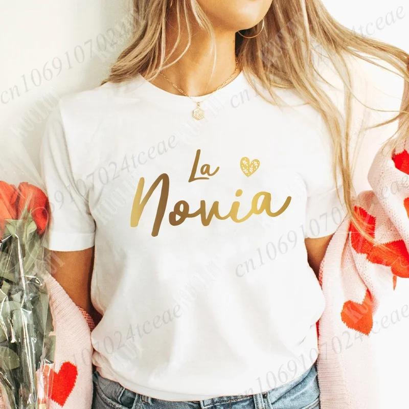Spanish Girls Bachelorette Hen Party Tops For Women Team Bride Squad Tshirt Single Farewell Tees Bridal Wedding Women Clothing