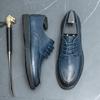 Модные мужские классические деловые кожаные туфли с квадратным носком на шнуровке, мужские деловые туфли на плоской подошве для офиса, модные повседневные оксфорды для свадебных вечеринок