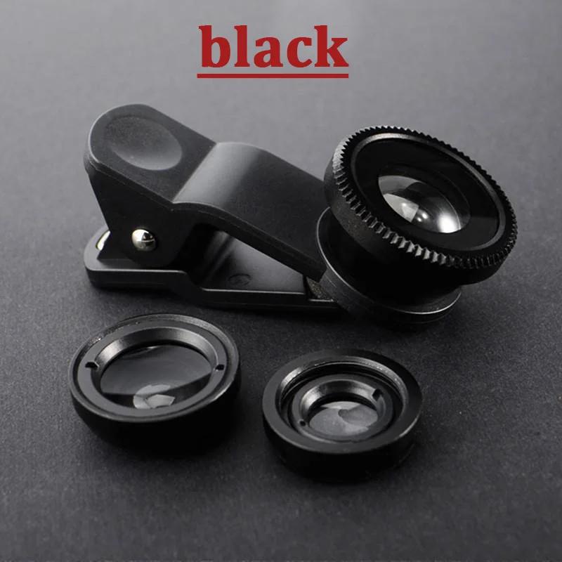 3 In 1 Fisheye Phone Lens Wide Angle Zoom Lens Fish Eye Macro Lenses Camera Kits With Clip Lens On The Phone For All Smart Phone