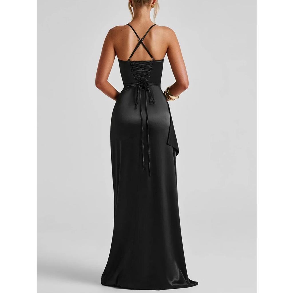 LYRIA Женское платье Элегантная мода Красивые женские платья Вечерние платья для вечеринки Новинка Y2K Сексуальное платье-халтер с запахом на бедрах Длинные платья